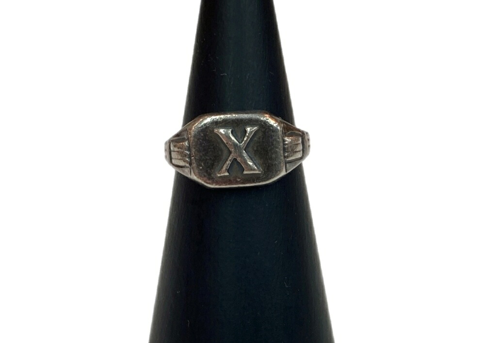 【中古】 檀那エックス MISTER X × galcia ガルシア GENUINE RING しろがね色 輪っか 指環 925 銀 メンズ宝飾品 指環・輪っか ロゴタイプ しろがね色 104A-97