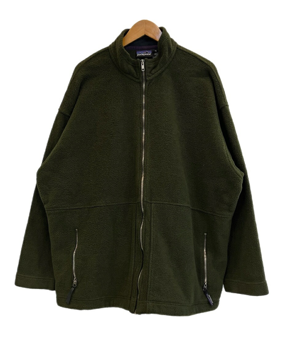 【中古】パタゴニア PATAGONIA 90s 90\u0027s USA製 94年製 フルジップ フリースジャケット シンチラジャケット オリーブ 21080 XL 上衣 緑であること 101MT-5826