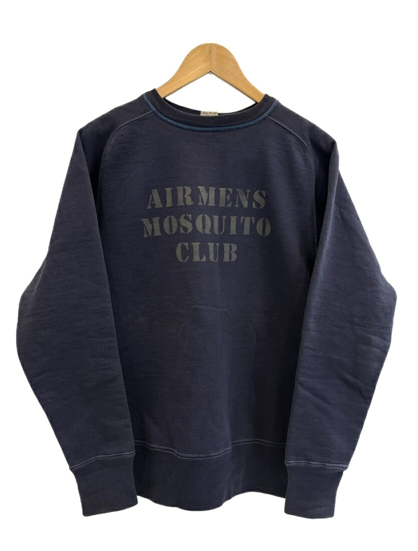 【中古】バズリクソンズ BUZZ RICKSON\u0027S MOSQUITO CLUB 両面刷り上げる 紺 流汗 米国海軍 L大いさ 101MT-5864 メンズファッション-トップス
