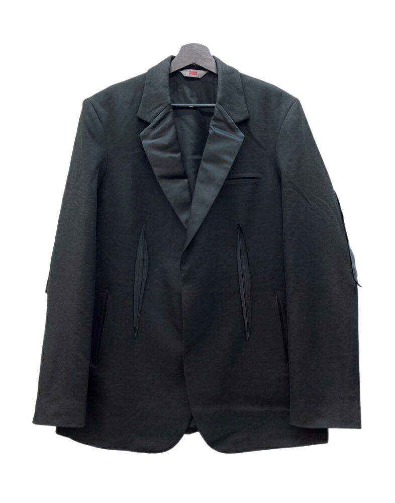 【中古】 リーヴァイズジーンズ Levi\u0027s × キココスタディノフ KIKO KOSTADINOV MEN\u0027S ANDY SUIT JACKET 第二弾 寄せあわせ テーラード BLACK 黒 7885255280 上衣 無地 黒いこと L大きさ 104MT-2638