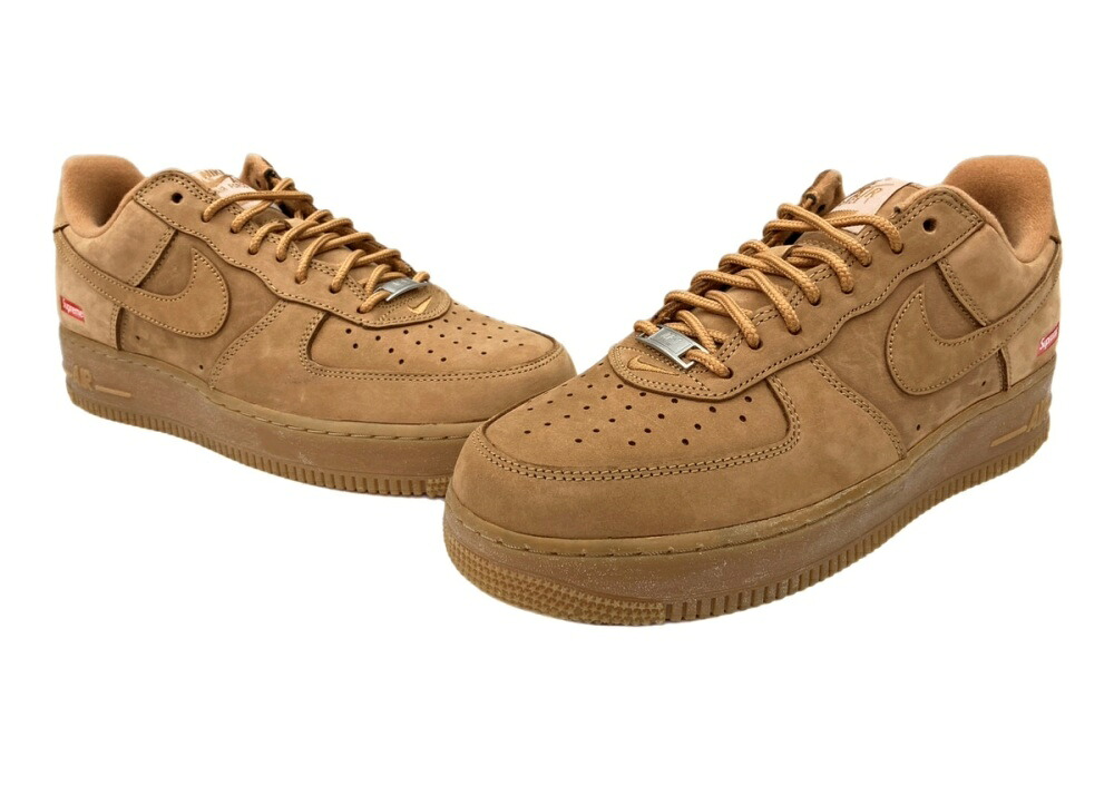 【中古】 ナイキ NIKE × SUPREME シュプリーム 21年製 AIR FORCE 1 LOW Wheat エア湖 フォース 置き目 ウィート AF1 シューズ 茶 DN1555-200 メンズ靴 スニーカー 赤銅色 27珊 104S-1170