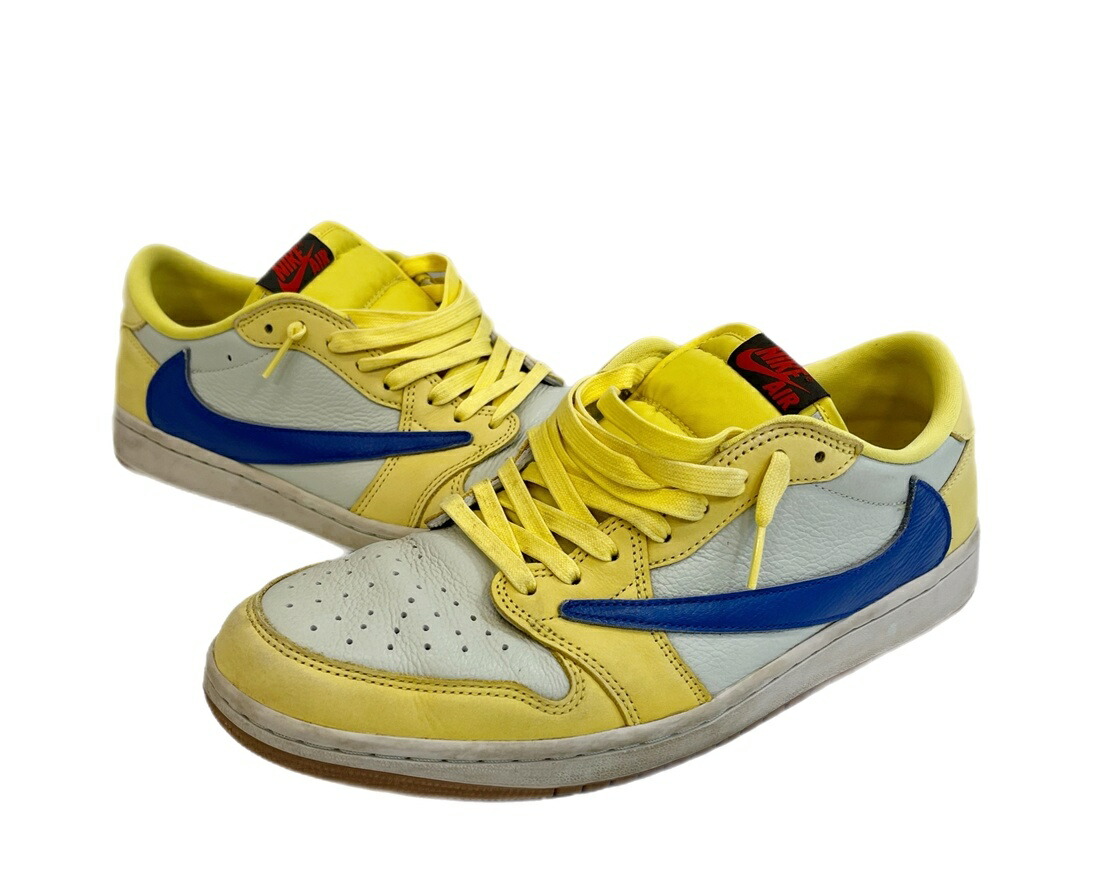 【中古】ジョーダン JORDAN Travis Nike WMNS AJ1 Retro Low OG Canary トラヴィス ナイキ エアジョーダン1 レトロ 置き目 OG カナリー DZ4137-700 メンズ靴 スニーカー 黄色 30糎 101sh-2526
