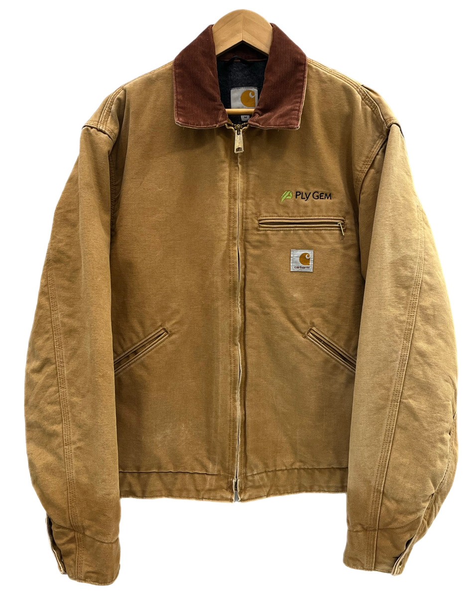 【中古】鉄道車両ハート型 Carhartt Detroit Jacket  自動車の街 上衣 裏地毛布 茶 上衣 赤銅色 M大きさ 101MT-5941