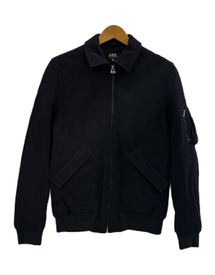 【中古】アーペーセー A.P.C. 中綿ジップアップブルゾン ウールジャケット ボンバージャケット 紺 XS ジャケット ネイビー 101MT-5976|ドンドンサガール