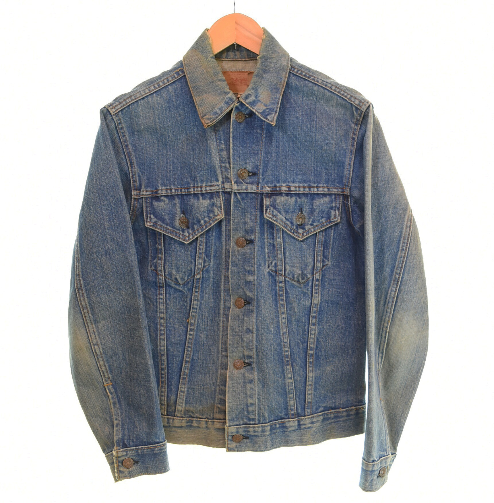 【中古】リーヴァイズジーンズ Levi\u0027s 70505 60\u0027s 70\u0027s 4th 世話をする付け札付き添い人 目じるし 525 DENIM TRUCKER JACKET ジーンズ トラッカー 上衣 Gジャン VINTAGE ヴィンテージ 上衣 青色 103MT-4142 メンズファッション-コート・ジャケット