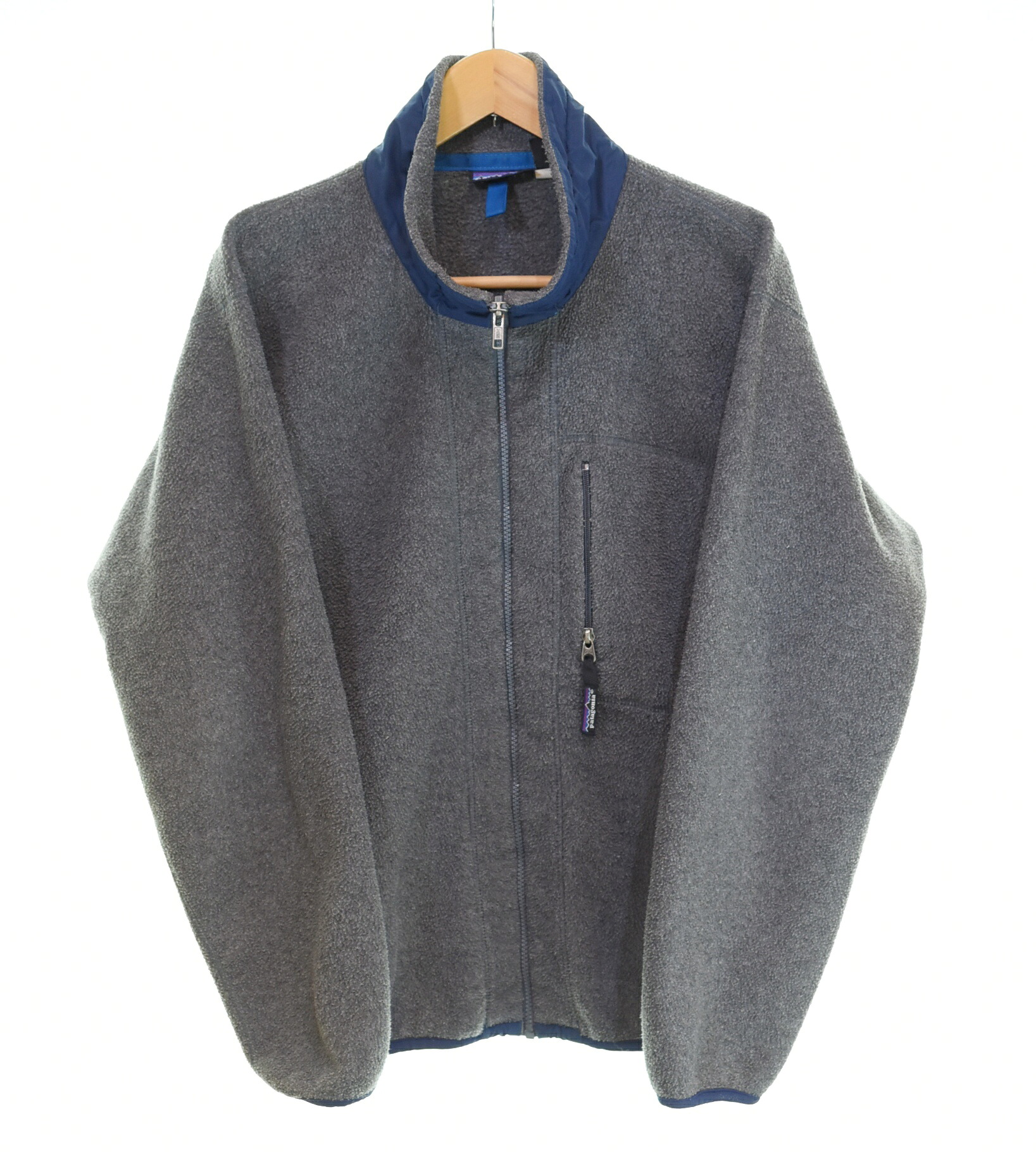 【中古】パタゴニア PATAGONIA 90's FULL ZIP FLEECE JACKET フルジップ フリース ジャケット 92年製 90年代 90s アウトドア MADE in USA ジャケット グレー Lサイズ 103MT-4143|ドンドンサガール