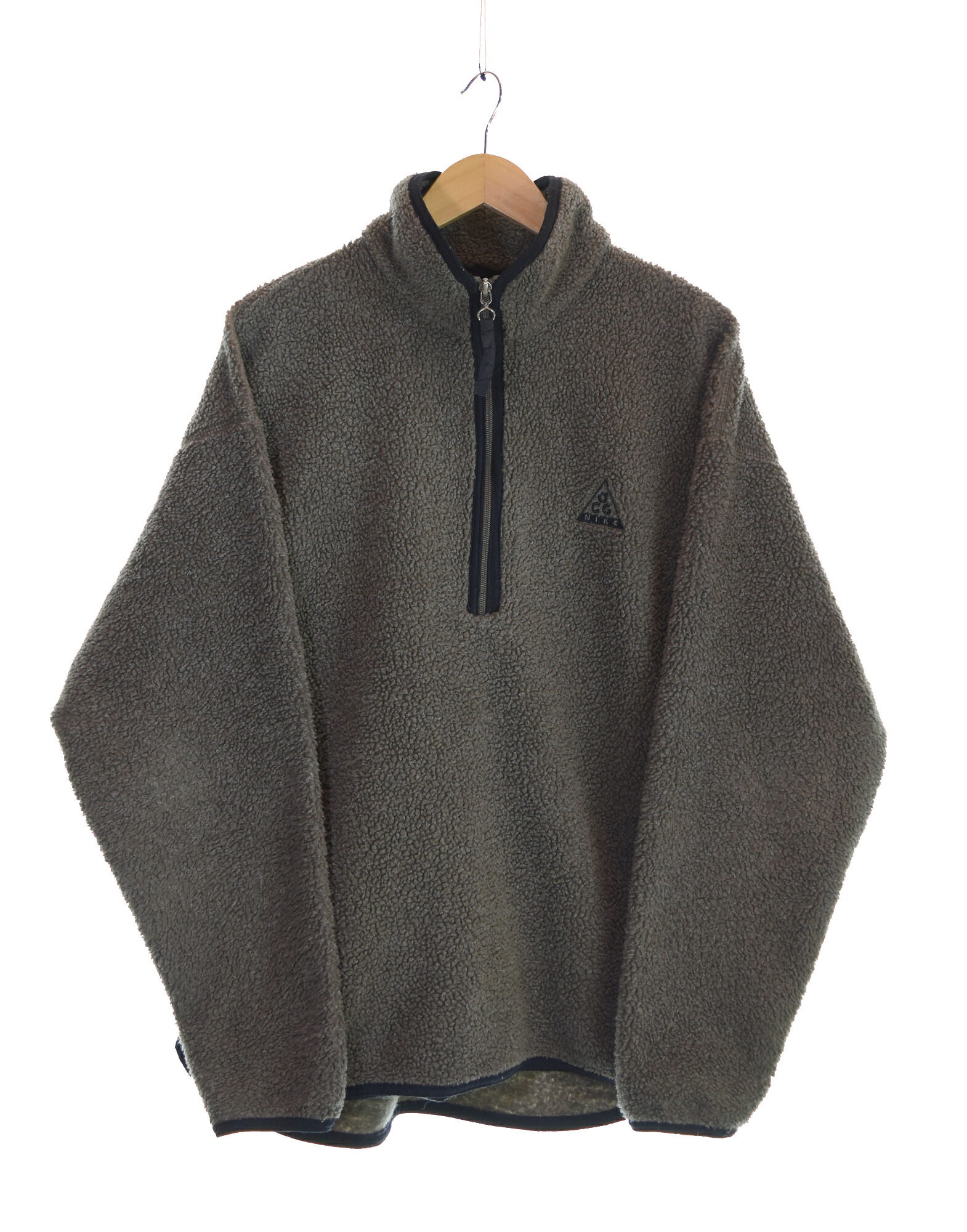 【中古】ナイキ NIKE ACG 90s 犬タグ ハーフジップボアフリースジャケット ジャケット ブラウン Mサイズ 103MT-4154｜ドンドンサガール