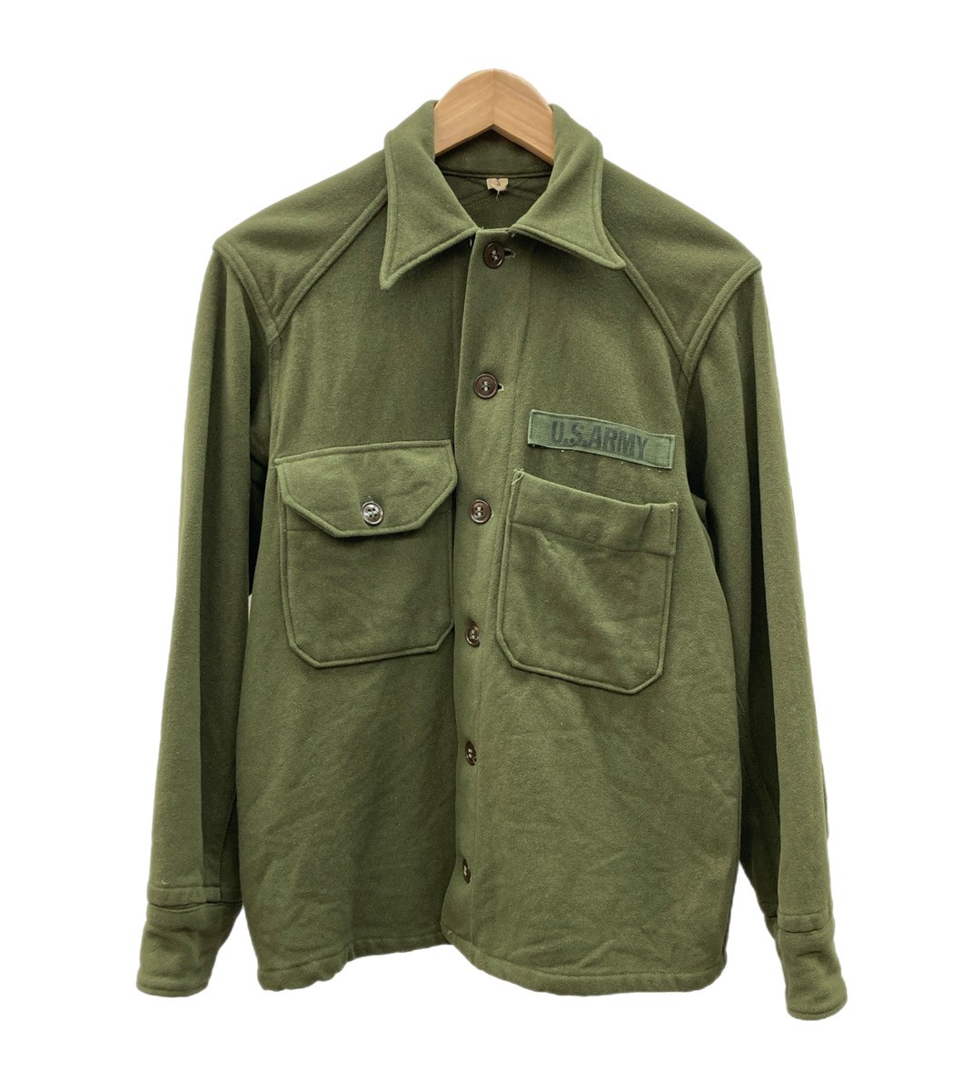 【中古】 ミリタリー Military 50s 50年月日 U.S.ARMY 亜米利加軍 OG-108 前期 羊毛プルオーバー Vintage ヴィンテージ モディファイ 緑 長袖プルオーバー ワンポイント カーキ S大きさ 104MT-2869