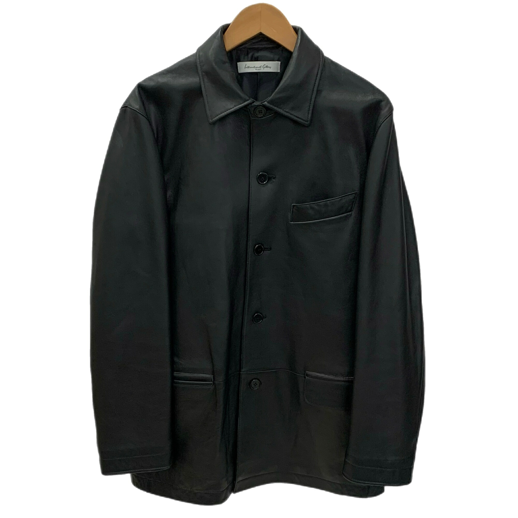 【中古】インターナショナルギャラリー ビームス International Gallery BEAMS シープレザー 羊革 4172932710 コート ブラック Sサイズ 201MT-5481｜ドンドンサガール