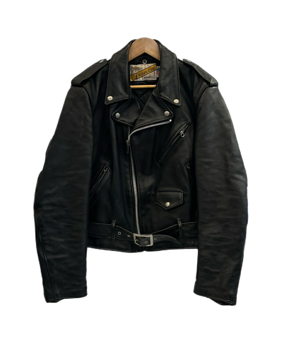 【中古】ショット SCHOTT ダブルライダース 革ジャン レザージャケット USA製 サイズ40 ジャケット ブラック 101MT-6011