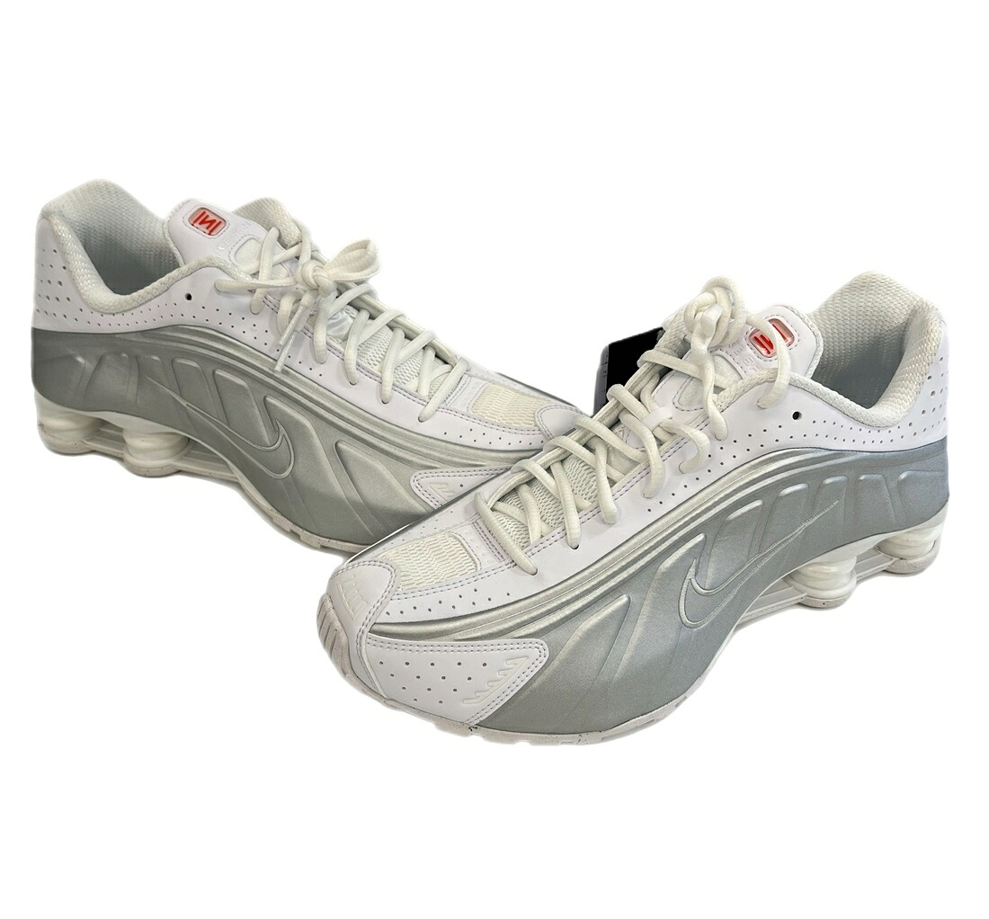 【中古】ナイキ NIKE SHOX R4 WHITE WHITE-METALLIC SILVER-MAX ORANGE ショックス R4 AR3565-101 メンズ靴 スニーカー ホワイト 28.5cm 101sh-2551