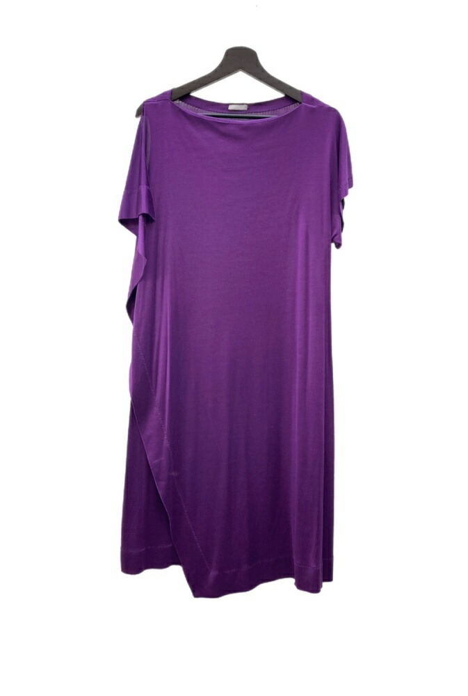 【中古】 ボッテガヴェネタ BOTTEGA VENETA シルク100％ ドレス ロングワンピース SILK DRESS ノースリーブ 半袖 パーティ オケージョン お呼ばれ イタリア製 PURPLE 紫 250916 VR000 ワンピース アシンメトリー パープル SIZE40 104LT-419