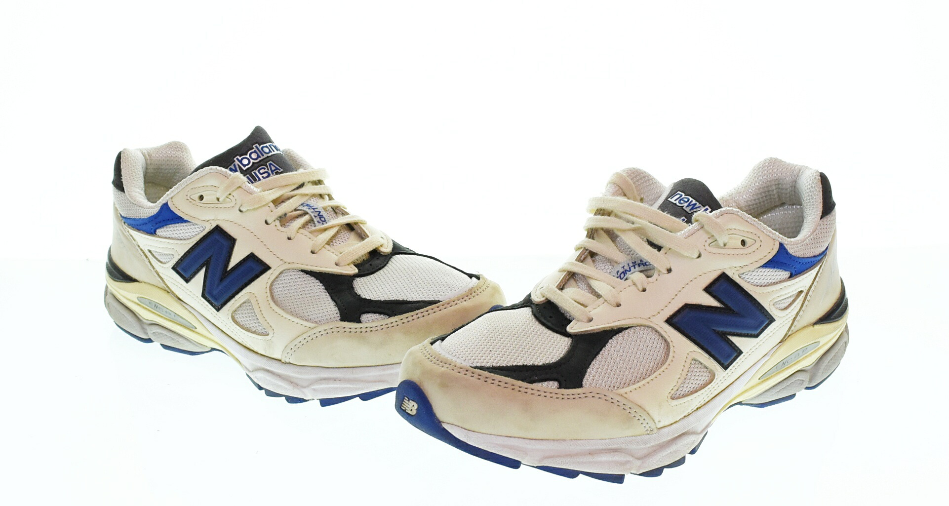 【中古】ニュー平衡にする new balance 990 V3 White Navy 990 V3 白いこと 米国海軍 USA製 M990WB3 メンズ靴 スニーカー 白いこと 26.5糎 103S-1571 メンズ靴-靴