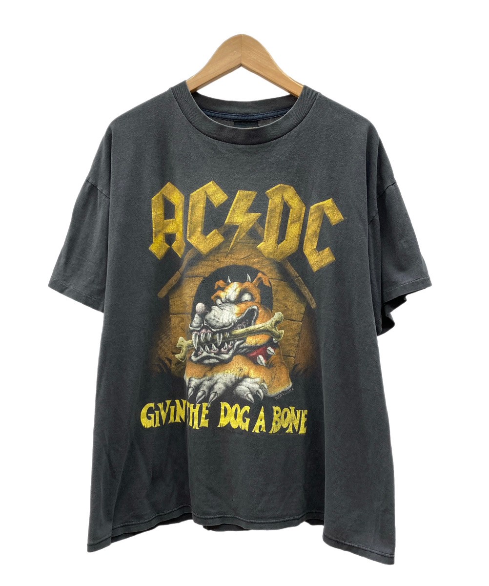 【中古】 ダンス楽隊 band 90s 90年月日 AC/DC エーシー・ディーシー バンT GIVIN THE DOG A BONE BROCKUM フェイド 黒 プルオーバー 刷り上げる 黒いこと XL大きさ 104MT-2946