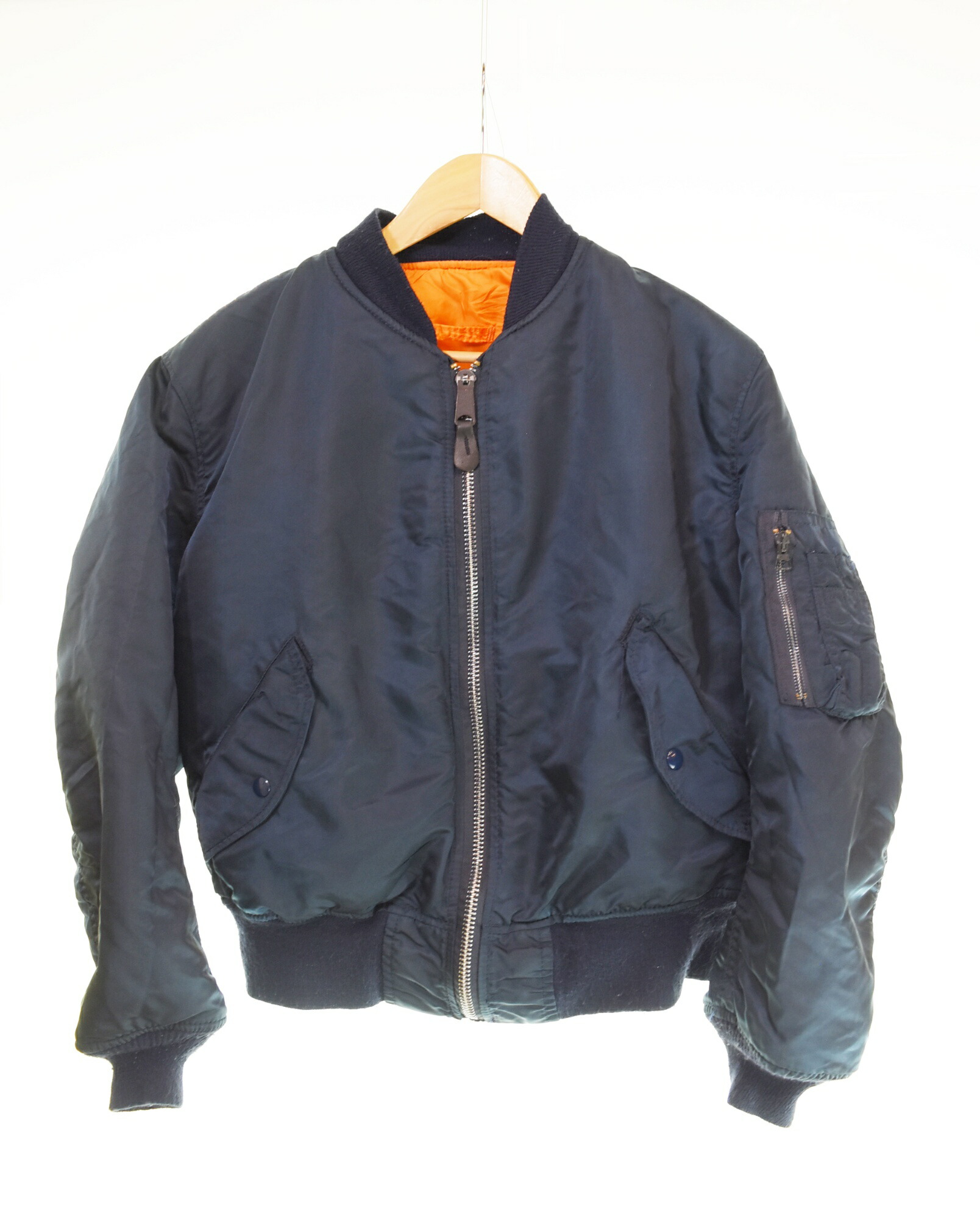 【中古】アルファインダストリーズ Alpha Industries 90s MA-1フライトジャケット ジャケット ネイビー Mサイズ 103MT-4218｜ドンドンサガール