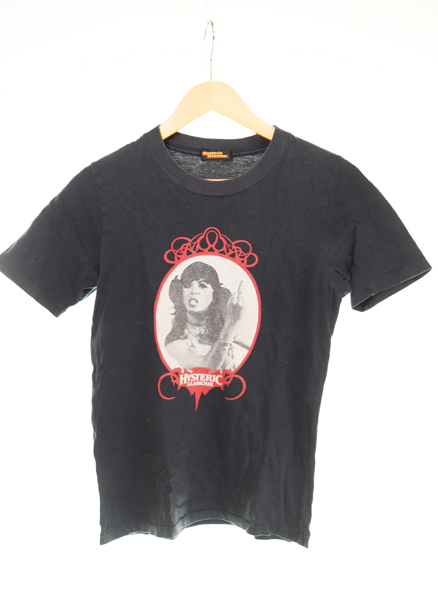 【中古】ヒステリックグラマー HYSTERIC GLAMOUR Vintage 90s Middle Finger Tshirt 手の指T ティーシャツ 黒いこと 無償性大いさ 103LT-198 Tシャツ・カットソー-レディースファッション-トップス