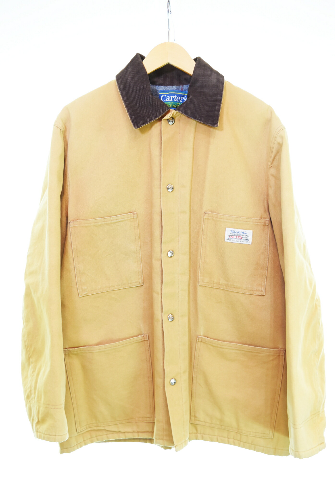 【中古】カーターズ Carter's ヴィンテージ Vintage 70s Made in USA 列車タグ ブランケットカバーオール ジャケット ブラウン 103MT-4260｜ドンドンサガール