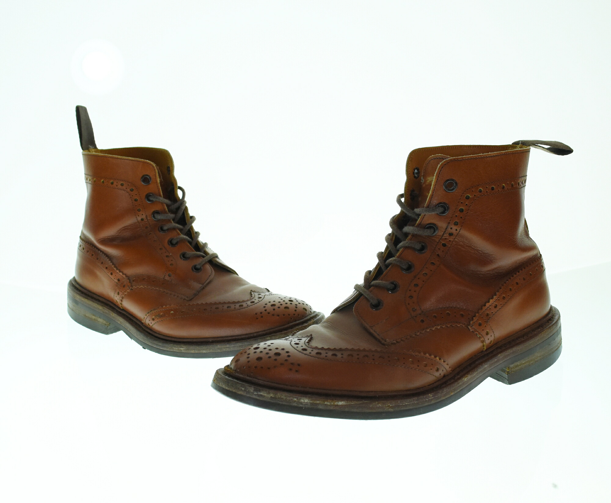 【中古】トリッカーズ Trickers MOLTON モールトン フルブローグ カントリーブーツ ハンティング ダイナイトソール MADE in ENGLAND M2508 メンズ靴 ブーツ その他 ブラウン 46208 25.5cm 103S-1581