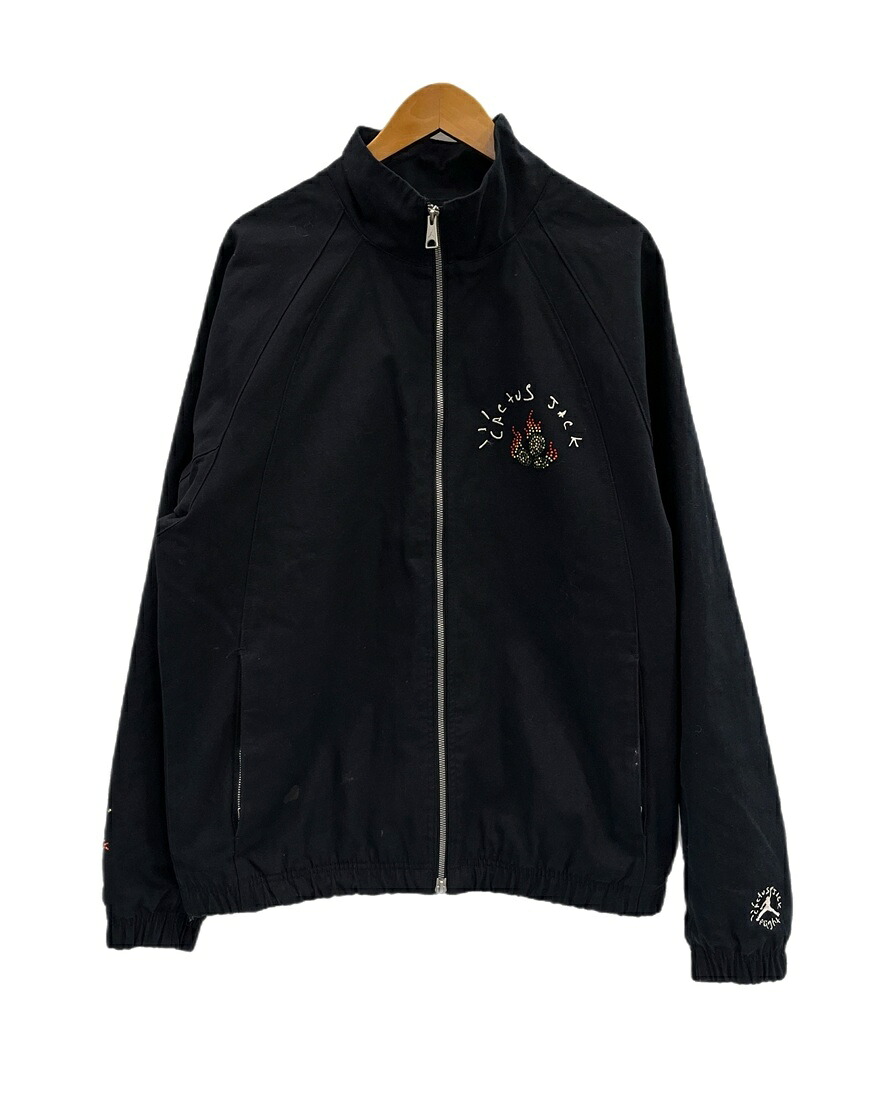 【中古】ジョーダン JORDAN BRAND&times;TRAVIS SCOTT　M J TS WVN JKT ウーブンジャケット 黒 DO4095-010 ジャケット ブラック Lサイズ 101MT-6080｜ドンドンサガール
