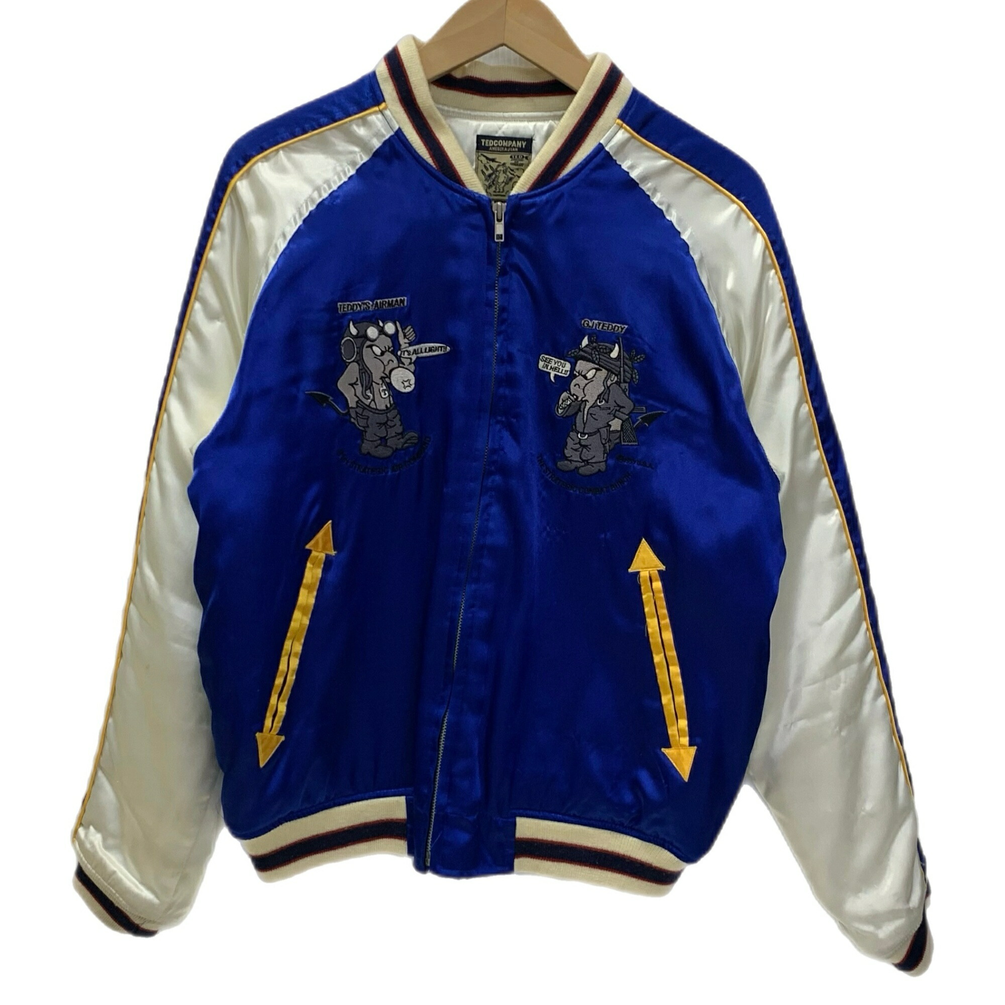 【中古】テッドマン TEDMAN スカジャン ジャケット ブルー 40サイズ 201MT-5658|ドンドンサガール