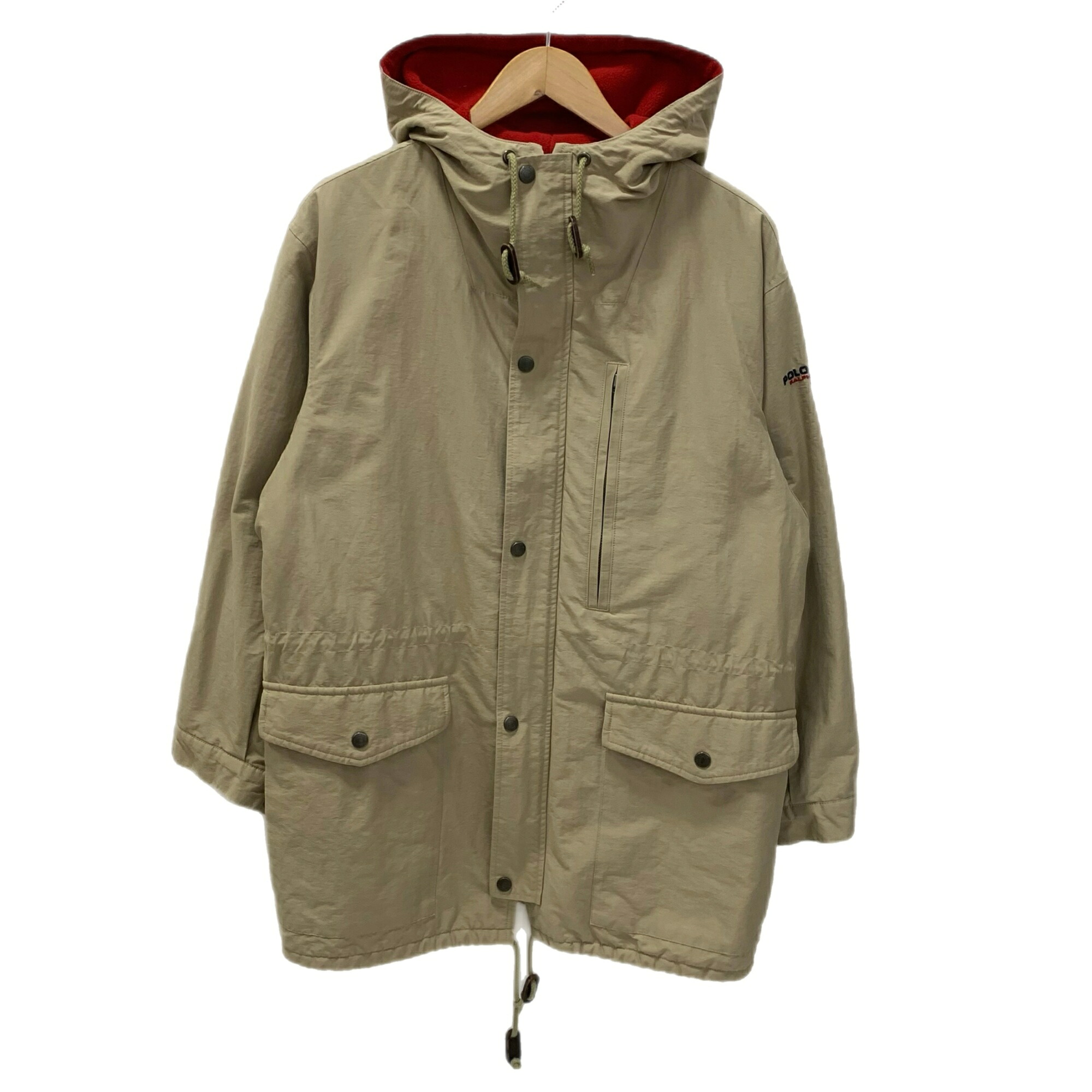 【中古】ラルフローレン RALPH LAUREN POLO SPORT フード付き コート ベージュ 160サイズ 201MT-5677｜ドンドンサガール