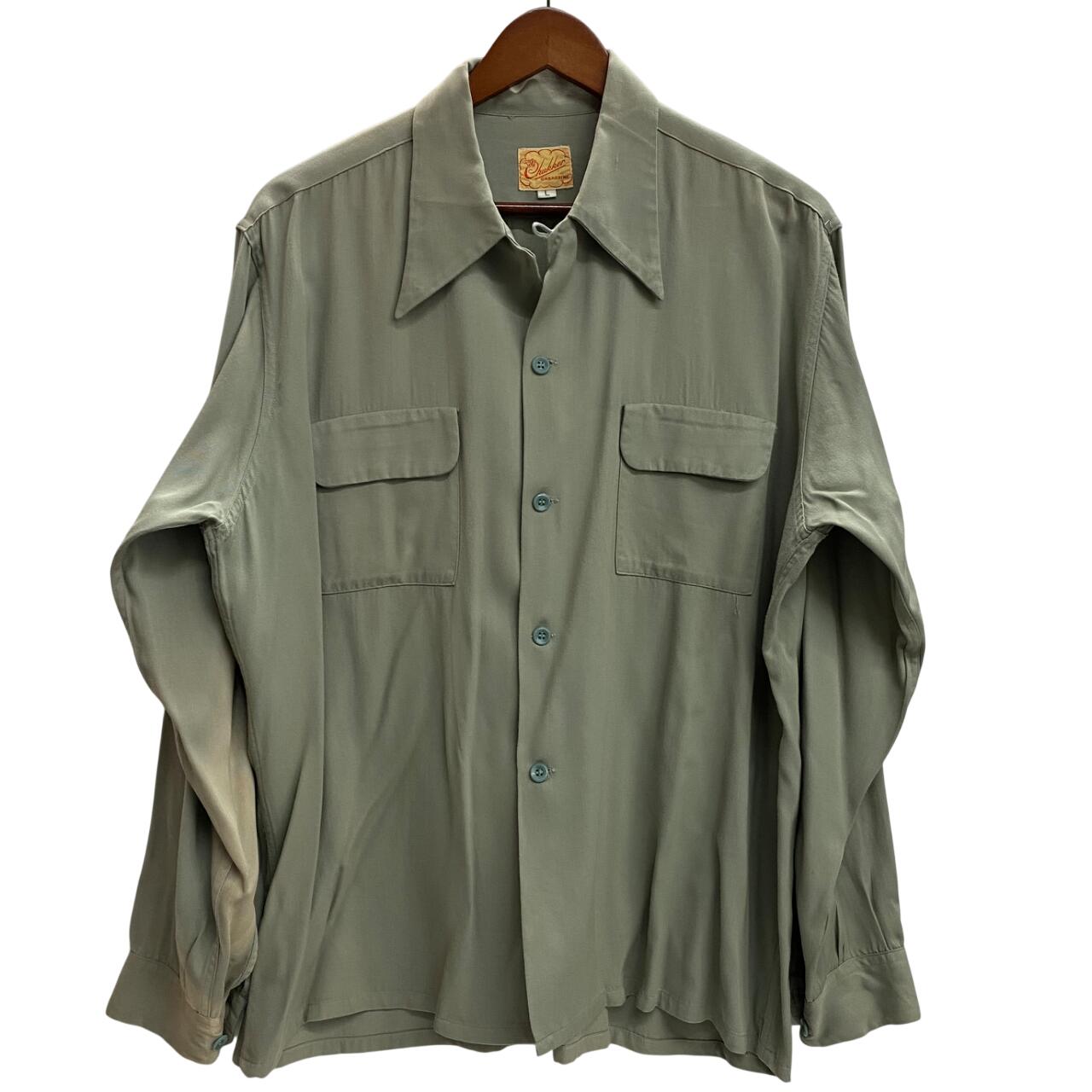 【中古】ヴィンテージ vintage 40\u0027s Chukker 人絹ギャバジン ライトグリーン 長袖プルオーバー 緑であること L大きさ 201MT-5684 VB