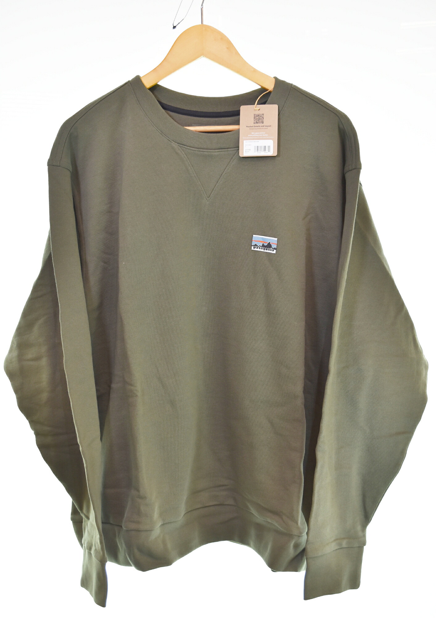 【中古】パタゴニア PATAGONIA Daily Crewneck Sweatshirt デイリー・クルーネック・スウェットシャツ  22765 汗水 緑であること LL大きさ 103MT-4288