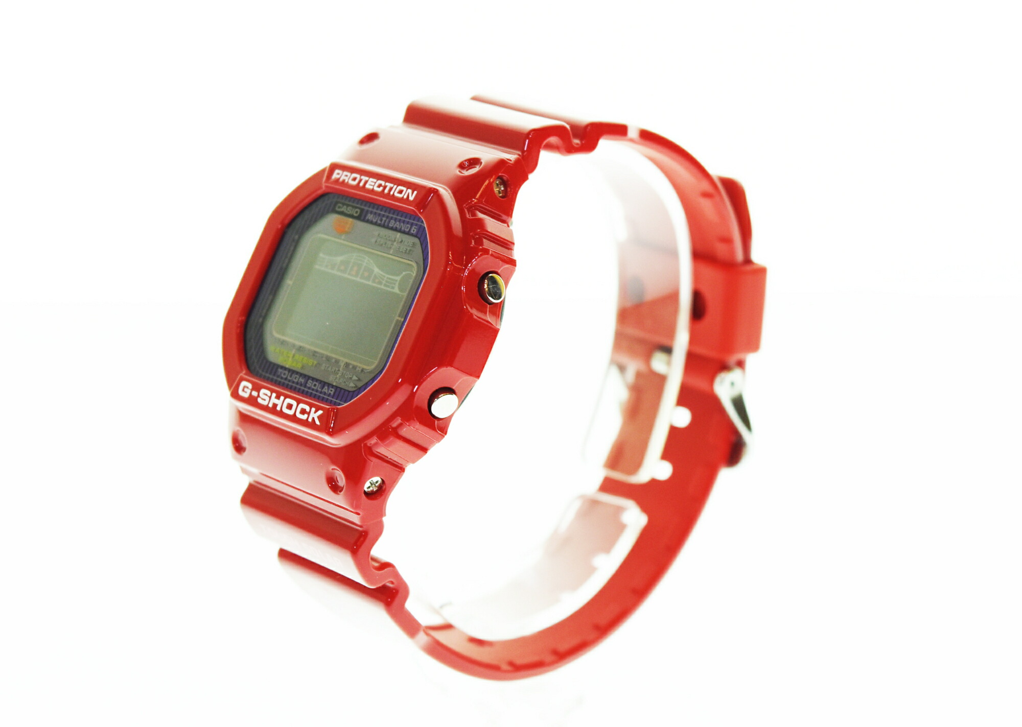 【中古】ジーショック G-SHOCK カシオ GWX-5600C ソーラー電磁波時辰儀赤いこと光輝ペンキ塗り上半身 GWX-5600C メンズウオッチ赤いこと 103T-72