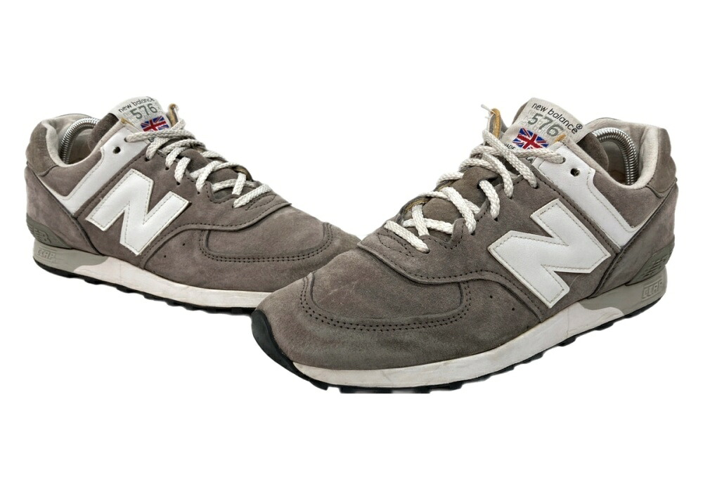 【中古】 ニュー平衡にする new balance M576 GRS 置き目とり捨てる シューズ C-CAP 駈けっくら スエードクロス 連合王国製 灰 M576GRS メンズ靴 スニーカー 薄墨色 大きさUS7 104S-1218