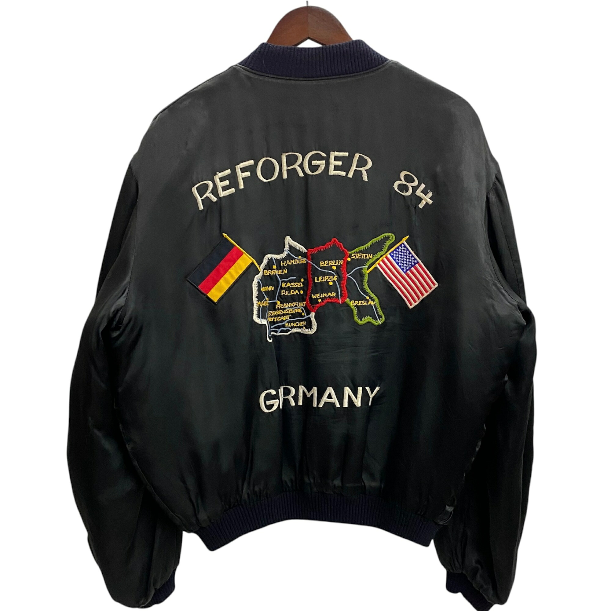【中古】ヴィンテージ vintage 80's ドイツ スーベニアジャケット German souvenir jacket ジャケット ブラック 54サイズ 201MT-5750 VB|ドンドンサガール
