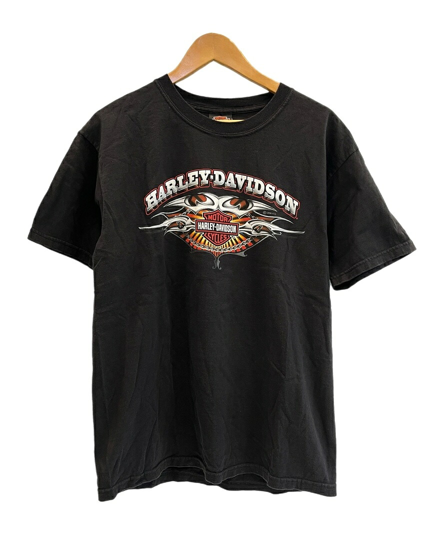 【中古】ハーレーダビッドソン Harley-Davidson 00s 2006 PARIS TEXAS パリ テキサストライバル バッファロースカル プリントTシャツ Tシャツ ブラック Mサイズ 101MT-6134｜ドンドンサガール 8,470円