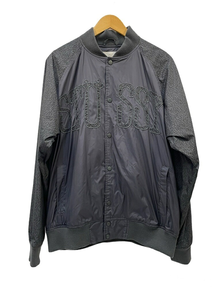 【中古】ステューシー STUSSY 90's ナイロン アーチロゴ カモフラ ジャケット グレー Lサイズ 601MT-94|ドンドンサガール