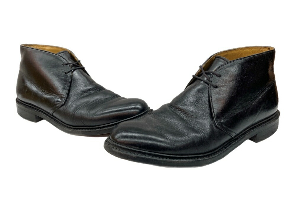 【中古】 ロバート・エドワード・リーガル REGAL Chukka Boots チャッカ ブーツ スピード競技引き上げる プレーントゥ シューズ 黒 JM16 メンズ靴 ブーツ チャッカ 黒いこと 27糎 104S-1223