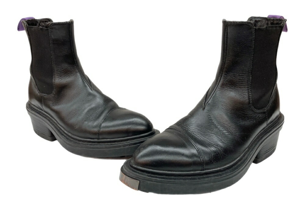 【中古】 エイティーズ Eytys NIKITA LEATHER ニキータ レザー サイドゴア ブーツ メタルバンパー 革靴 シューズ 黒 メンズ靴 ブーツ サイドゴア ブラック サイズEUR38 104S-1229|ドンドンサガール