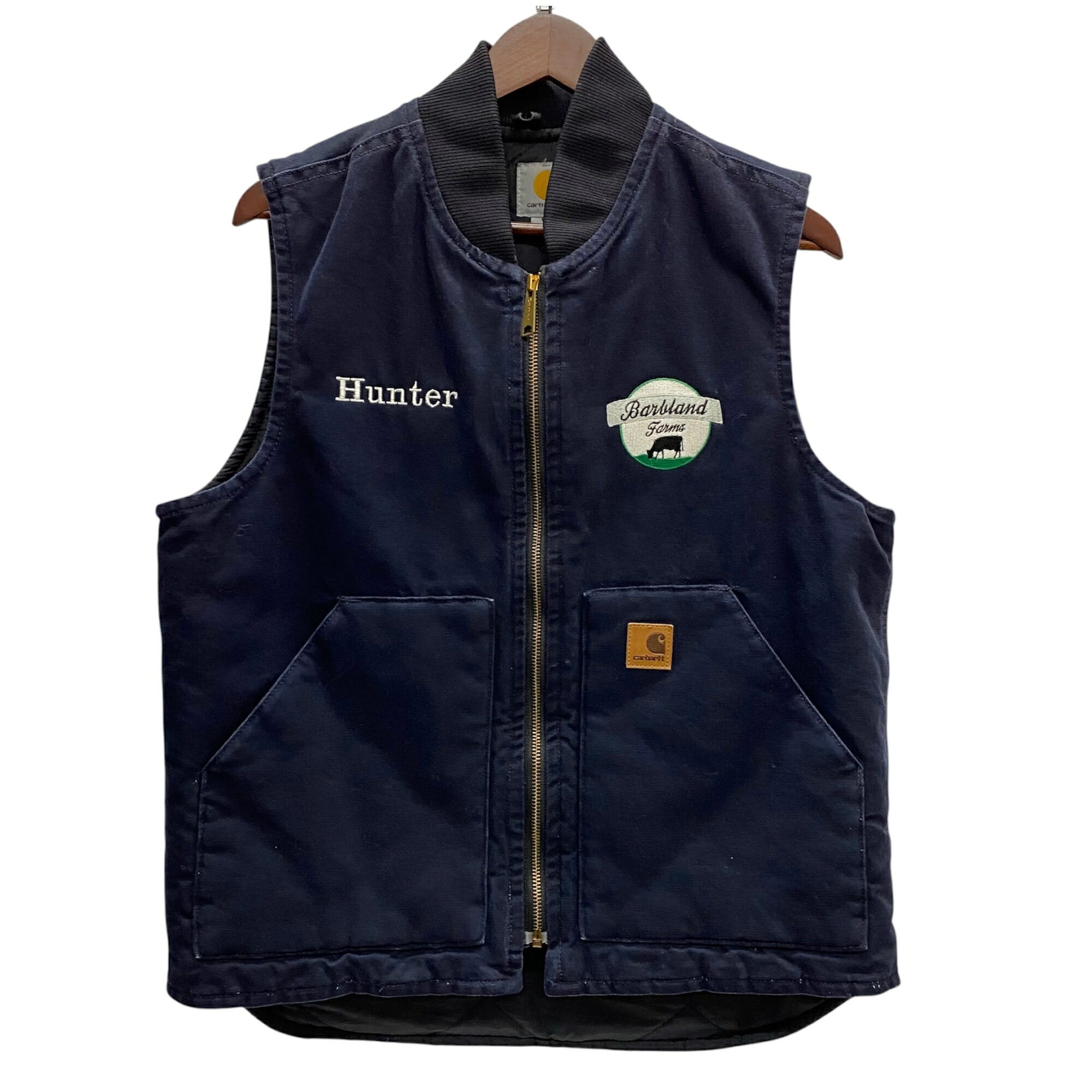 【中古】鉄道車両ハート型 Carhartt 13年製 ダックベスト 会社組織刺しゅう より良い 米国海軍 M大きさ 201MT-5775 VB