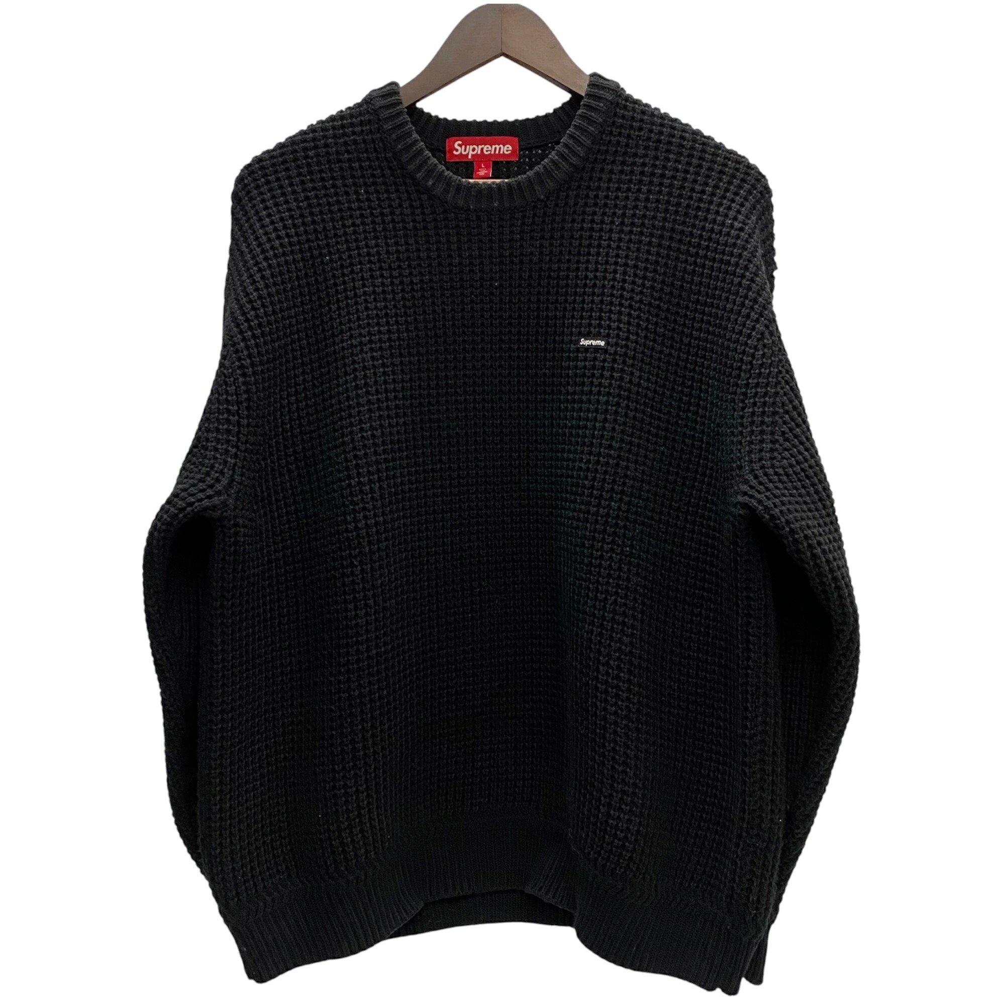 【中古】シュプリーム SUPREME 24FW Waffle Small Box Sweater プルオーバー 黒いこと L大きさ 201MT-5829