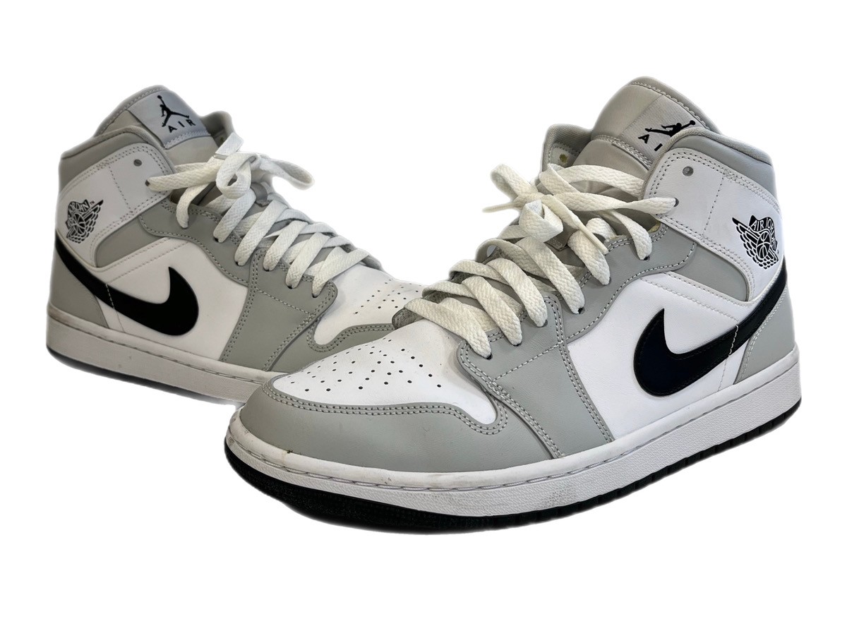 【中古】ジョーダン JORDAN NIKE WOMEN\u0027S AIR JORDAN 1 MID GREY FOG/BLACK-WHITE ウィメンズ エアジョーダン1 ミッド BQ6472-015 メンズ靴 スニーカー 白いこと 29糎 101sh-2604
