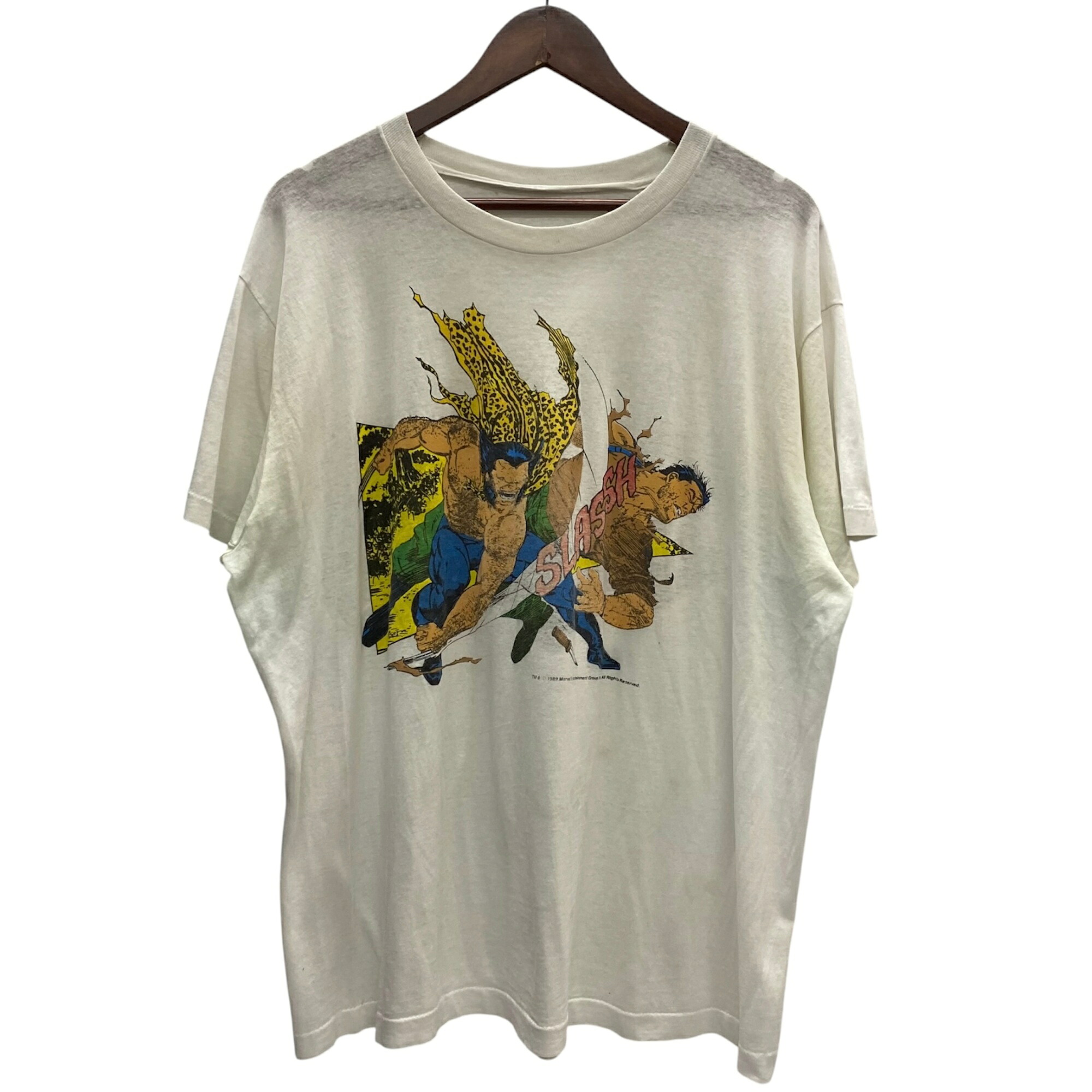 【中古】ヴィンテージ vintage 80\u0027s MARVEL COMICS 1989 WOLVERINE プルオーバー 白いこと 201MT-5832 VB