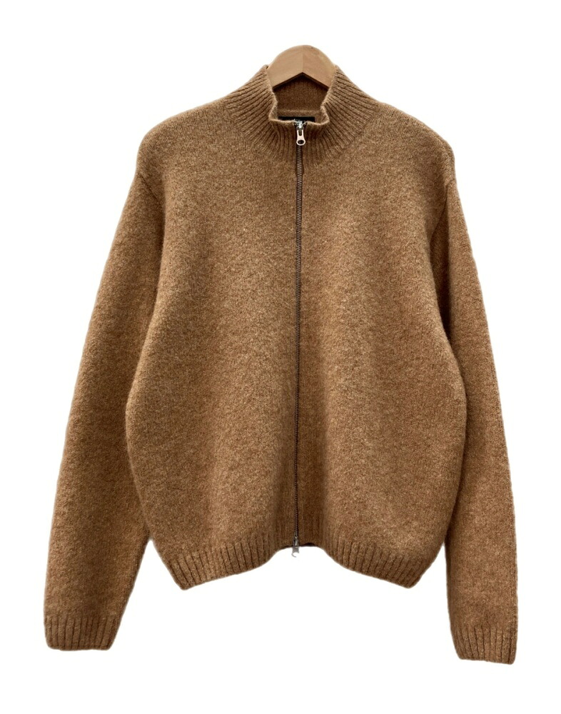 【中古】 ステューシー STUSSY 24AW Full Zip Brushed Merino Sweater フルジップ ブラッシュド メリノ スウェーター 編み物 ダブルジップ 茶 117248 スウェーター 無地 赤銅色 S大きさ 104MT-3058