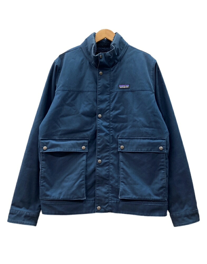 【中古】 パタゴニア Patagonia 17AW Maple Grove Canvas Jacket メイプル 地球儀 帆布 上衣 ジップアップ 向こう正面下げ翼 アウトドア 裏ボア 紺 26995FA17 上衣 ロゴタイプ 米国海軍 L大きさ 104MT-3070