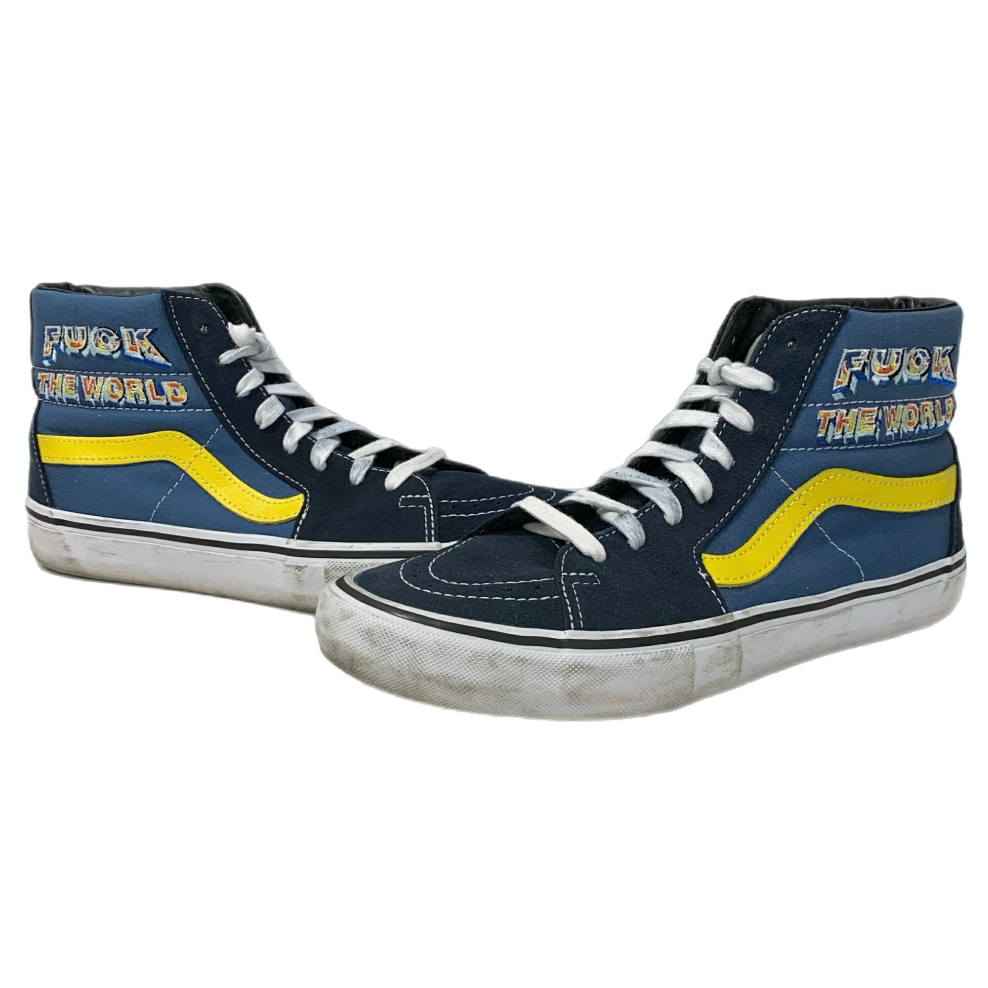 【中古】シュプリーム SUPREME Vans バンズ SK8-HI PRO Fuck The World 滑るご機嫌 労働者階級 一発やる ザ 世界 VN0A45JDSY2  メンズ靴 スニーカー 米国海軍 27糎大きさ 201-shoes1701