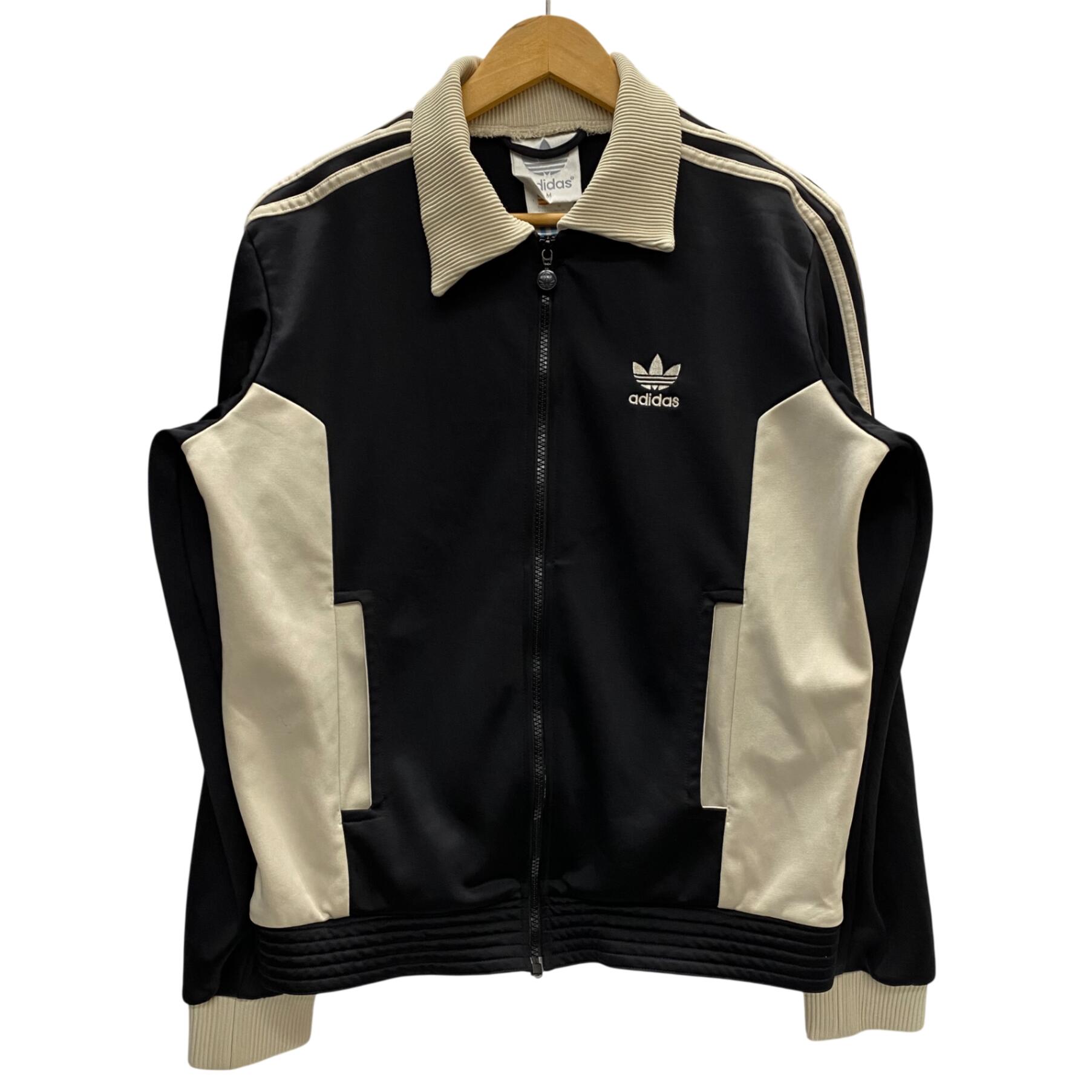 【中古】アディダス adidas 90 襟付 トラックジャケット ジャージ ブラック Mサイズ 201MT-5858