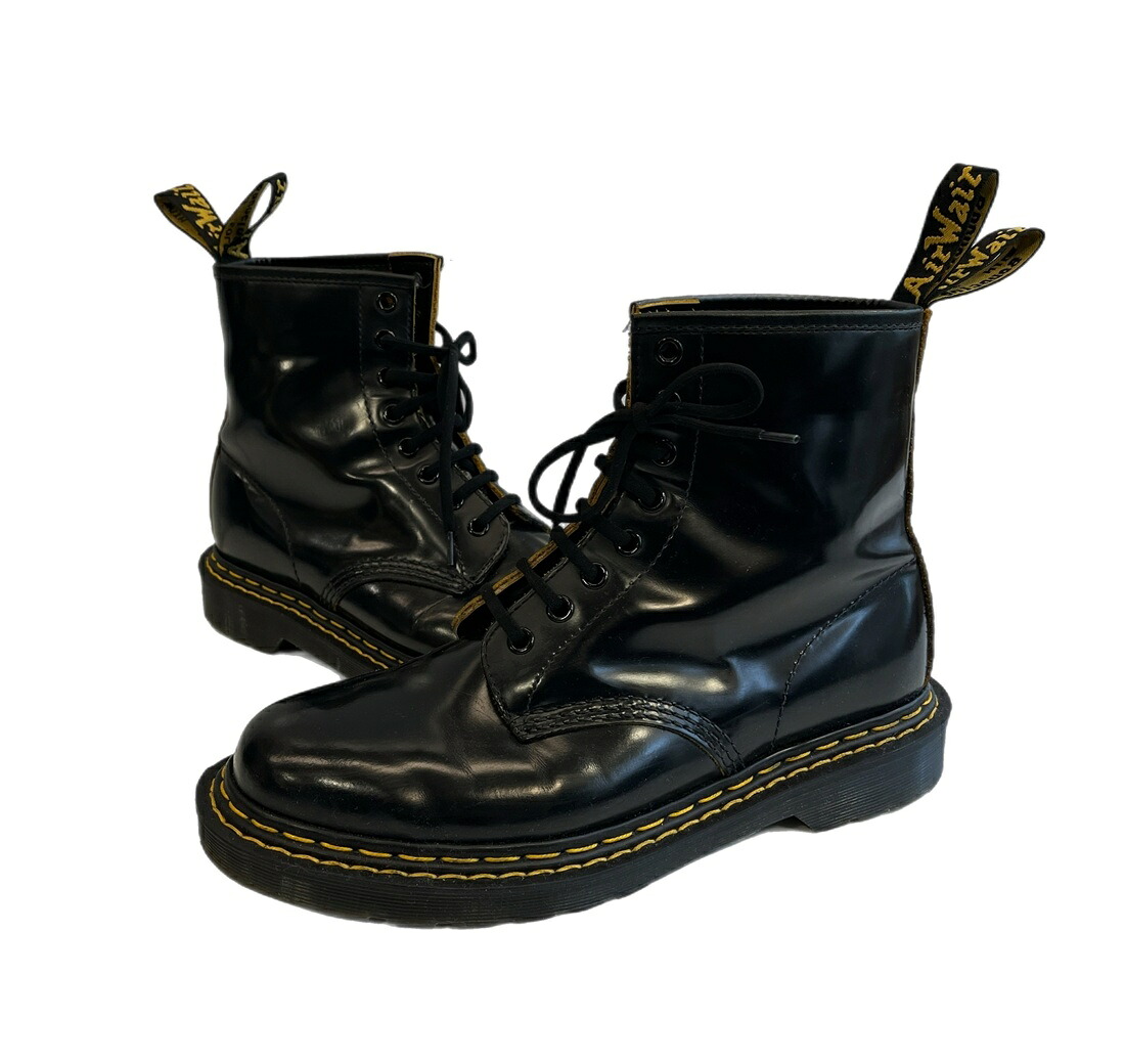 【中古】ドクターマーチン Dr.Martens 1460DS 8ホール ダブルステッチ パテント 黒 メンズ靴 ブーツ その他 ブラック UK7(参考サイズ約26cm) 101sh-2608|ドンドンサガール