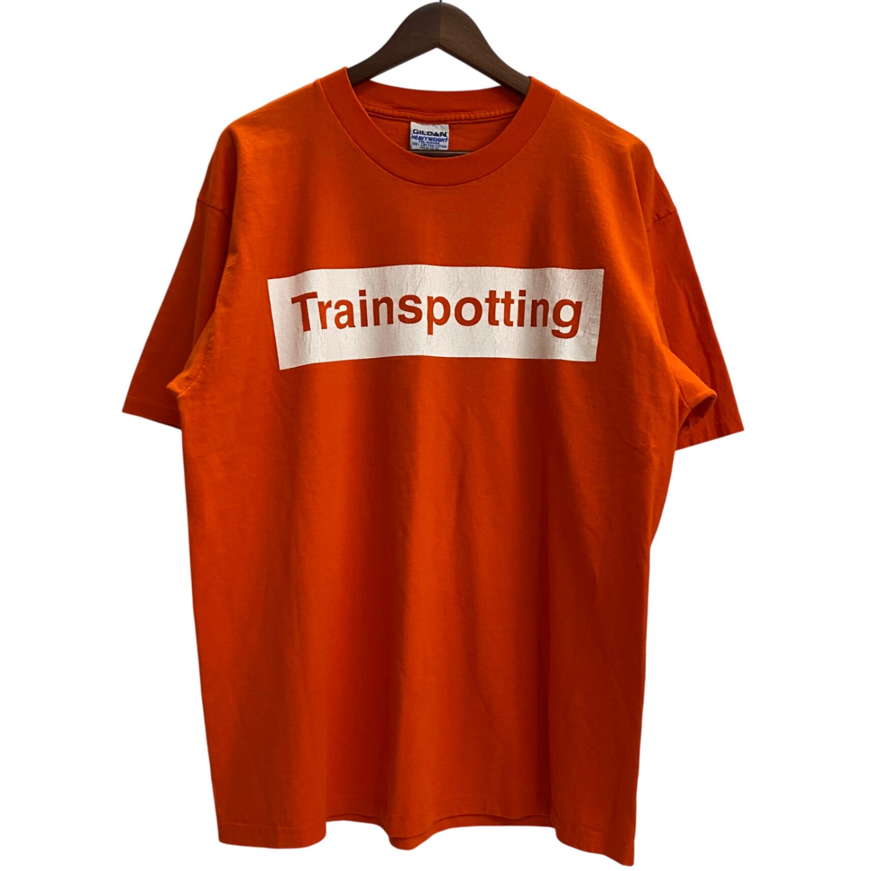 【中古】ヴィンテージ vintage 90\u0027s Trainspotting トレインスポッティング MOVIE T-SHIRTS 活動写真T プルオーバー オレンジ色 XL大きさ 201MT-5885 VB