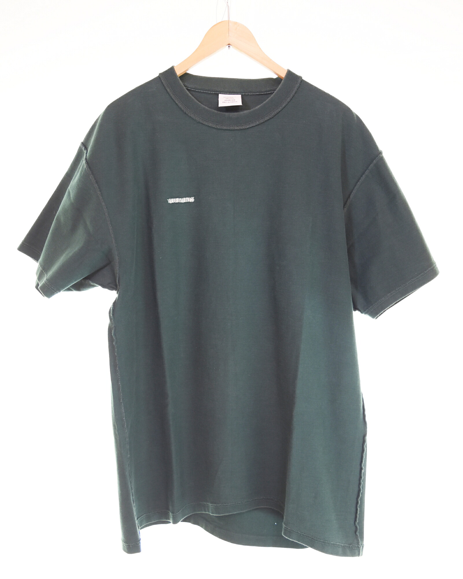【中古】ヴェトモン VETEMENT Inside Out Embroidered Logo Tee 内部アウトプルオーバー カットソー  XS プルオーバー 緑であること SS大きさ 103MT-4503