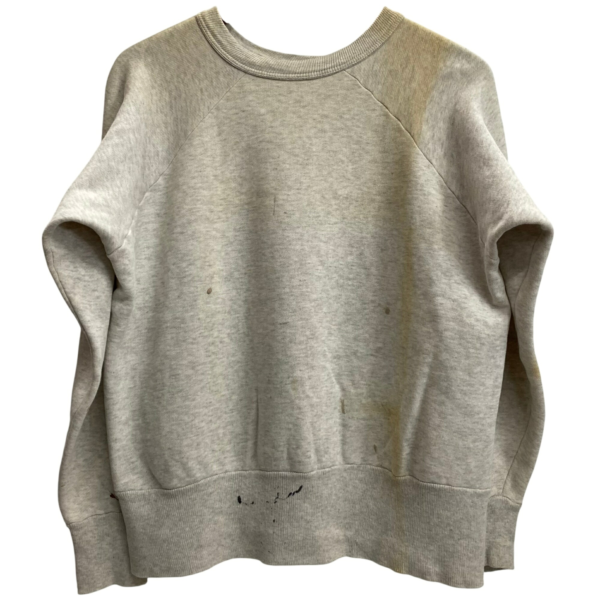 【中古】ヴィンテージ vintage 60\u0027s 70\u0027s ラグランスウェット 絵の具 霜降り薄墨色 流汗 薄墨色 201MT-5897 VB