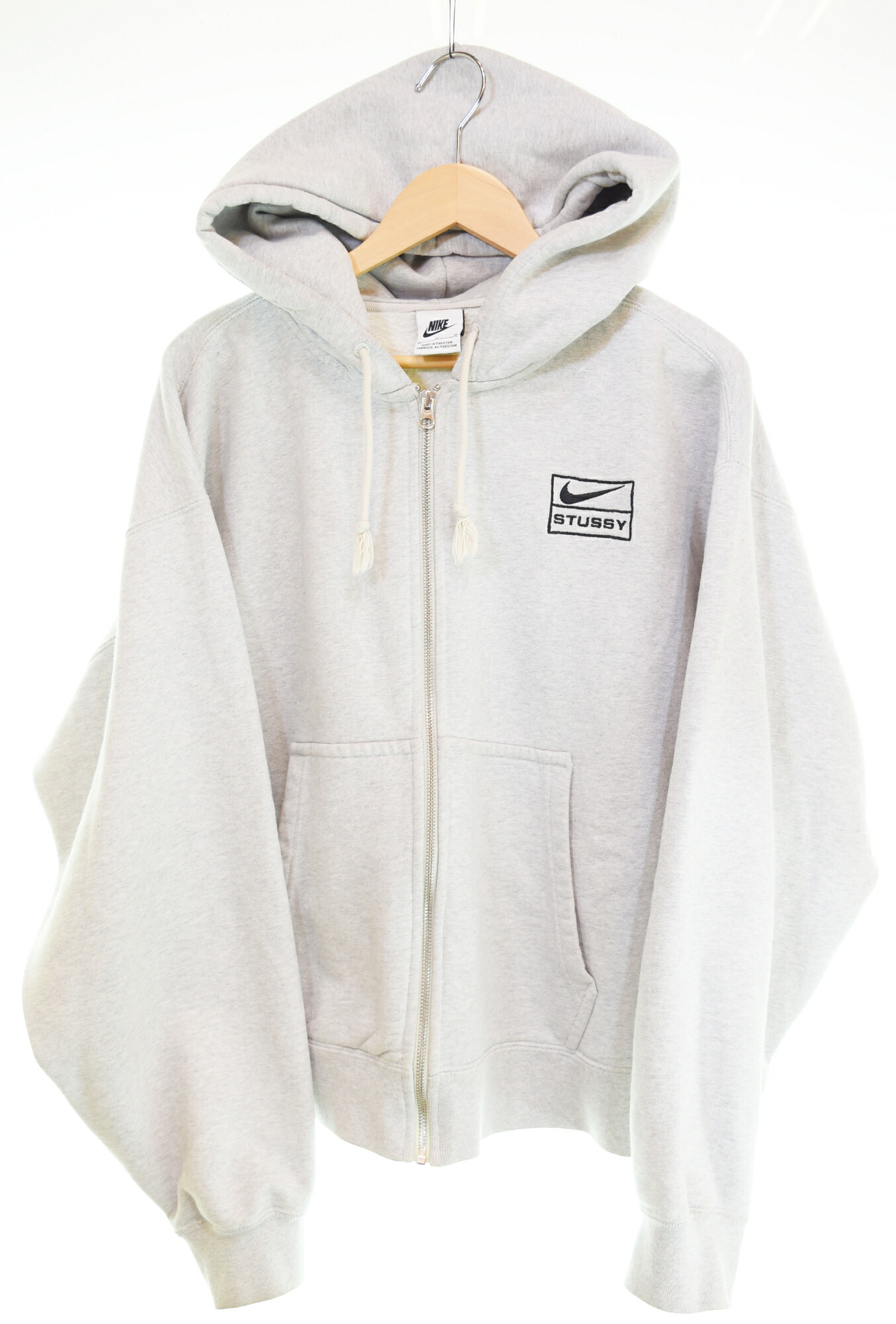 【中古】ナイキ NIKE Stussy Fleece Zip Hoodie ステューシー フリース ジップ フーディー FJ9181-050 アノラック 薄墨色 M大きさ 103MT-4512