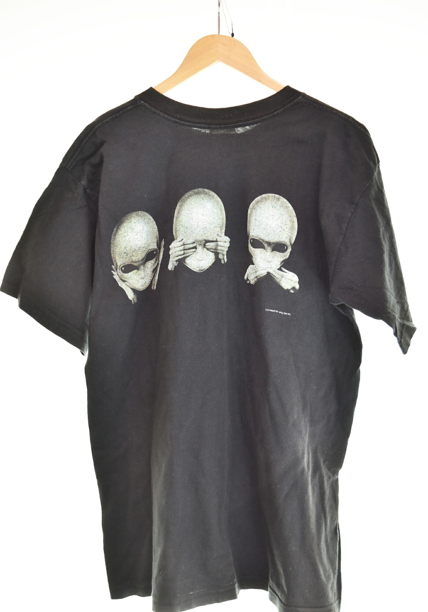 【中古】ヴィンテージ Vintage 90s ALIENATED 見ざる 聞かざる 言わざる 見ず知らず 刷り上げるT プルオーバー 黒いこと L大きさ 103MT-4518