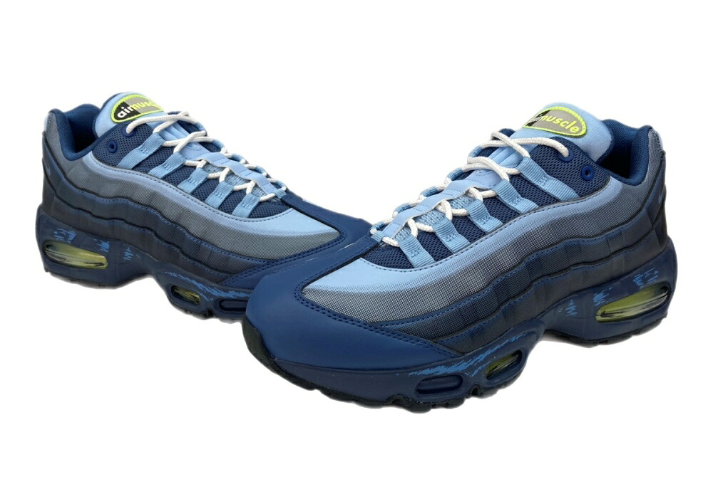 【中古】 ナイキ NIKE 25年製 × 遊☆戯☆王 Yu-Gi-Oh! AIR MUSCLE 95 QS YGO 大気圏 マッスル アニメ 置き目取りすてる シューズ 青 II7404-400 メンズ靴 スニーカー 青碧 27.5糎 104S-1274