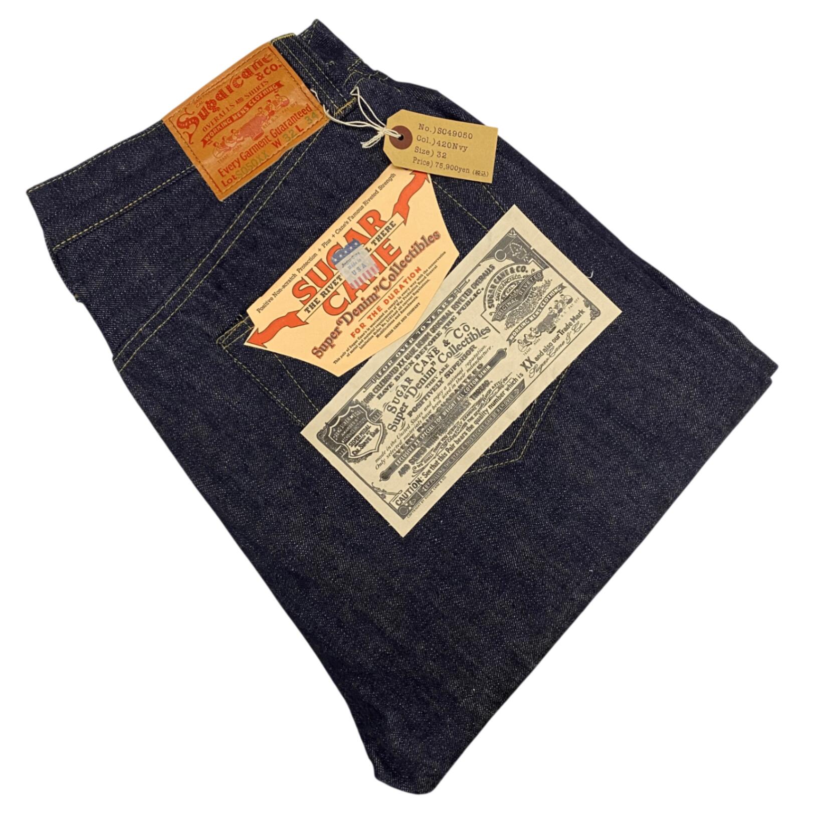 【中古】シュガーケーン SUGAR CANE Super \"Denim\"" Collectibles ノンウォッシュ USA製 SC49050 ジーンズ 青み W32 L34大きさ 201MB-1442 VB"